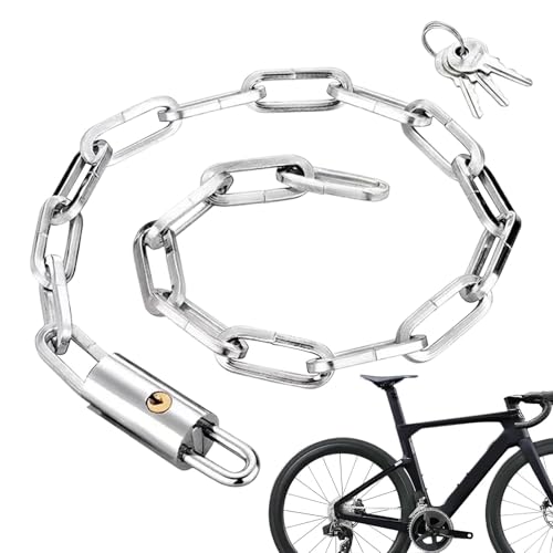Bike Chain Lock - Anti-Theft Chain Lock | Security Chain Lock | Anti-Theft Steel Bike Lock Chain Lock with Keys | Extra Long Security Chain Thick Heavy Duty Bike Accessories for Gate