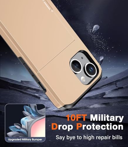 Coque antichoc iPhone 15 Plus or avec fente cachée protégeant votre écran