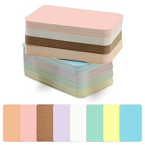 240 Stück kleine Blanko-Papier-Visitenkarten, 8,9 x 5,1 cm Mini-Karteikarten als Geschenk, 8 Farben, blanko, Wortschatz, Lernkarten, doppelseitig, farbige Notizkarten, unliniert