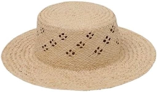 Hand Woven Hollow Rattan Hat Formal Top Wide Brimmed Outdoor Travel Sun Protection