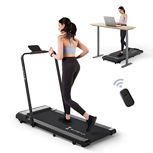 Superun 2 In 1 Under Desk Treadmill, 3.0Hp Folding Treadmill With 300 Lbs For Home, Portable Compact Walking Pad With 12 Programs (Black) #TOP7