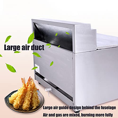 Wgwioo Gas Deep Fryer, Commercial Countertop Stainless Professional Gas Fryer With Basket Scoop, For Commercial Restaurant Countertop Family Food Cooking,Natural Gas #TOP3