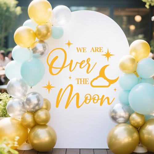 Decoración adhesiva pared tema luna baby shower miniatura 5
