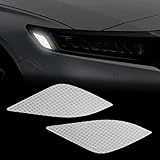 TOMALL Headlight Sidemarker Vinyl Reflective Stickers Compatible with Honda 10th Accord 2018 2019 2020 2021 2022 Strong Reflective Decals Film Decorations for Car (White)