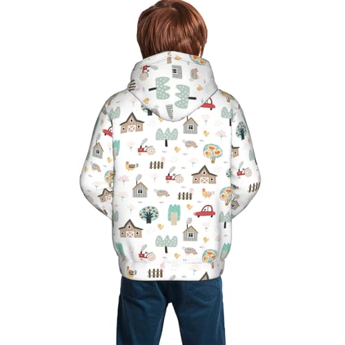 Summer Farm Kid Hoodies Boys Sweatshirts Girls Pullover with Pocket4