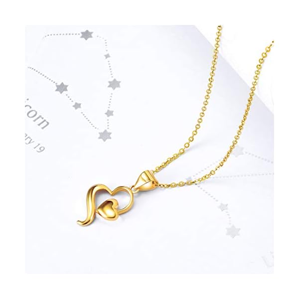 14k 18K Gold Heart Pendant Necklace for Women, Real Gold Love Jewelry for Her, 18 Inch - Image 6