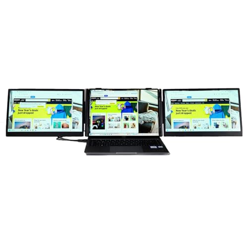 Image of Laptop Screen Extender, Triple Portable Monitor 14 inch FHD 1080P IPS for Laptop, 1 Pack