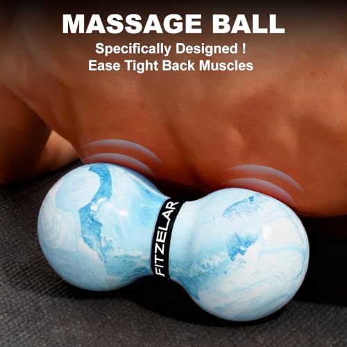 Image of FITZELAR Massage Lacrosse Balls for Myofascial Release, Quality Certification, Massage Deep Tissue for Back and Shoulder, Trigger Point Therapy, Muscle Knots, Relieving Muscle Pain (2Blue)