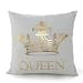 18 18 Inch Gold Queen Crown Home Bronzing Flannel Throw Pillow Cover Golden King Queen Crown Geometric Line Pattern Cushion Covers Sofa Home Decor