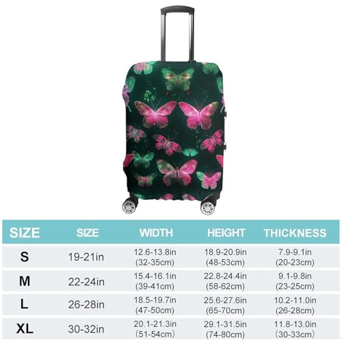 Neon Butterfly Suitcase Covers Luggage Protector - Travel Elastic Baggage Case Protective, Washable Anti-scratch Large Suit Case Cover for Suitcases Fits 19-32 Inch Luggages S2