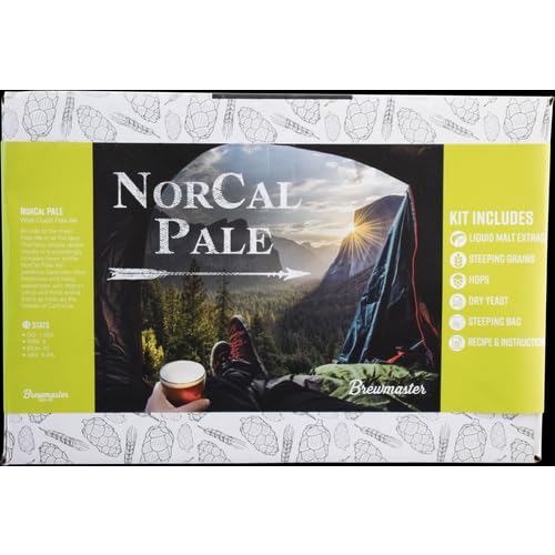 Brewmaster NorCal West Coast Pale Ale Beer Recipe Kit, 5 Gallon Premium Homebrewing Extract Kit, BMKIT111