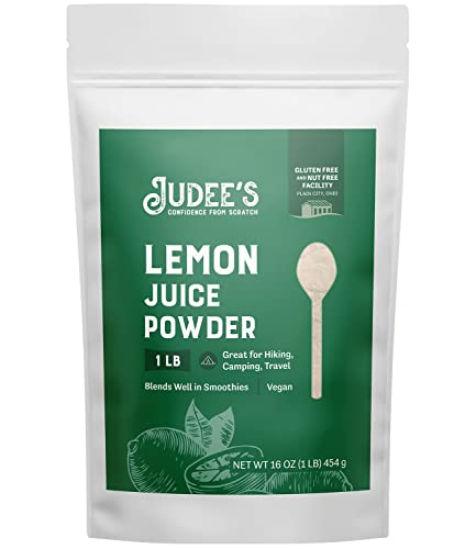 Judee's Lemon Juice Powder 1 lb - Fresh Lemon Flavor - Vegan, Kosher, Gluten-Free and Nut-Free - Add to Fruit Tarts and Glazes - Use in Smoothies, Shakes, and Mixed Drinks