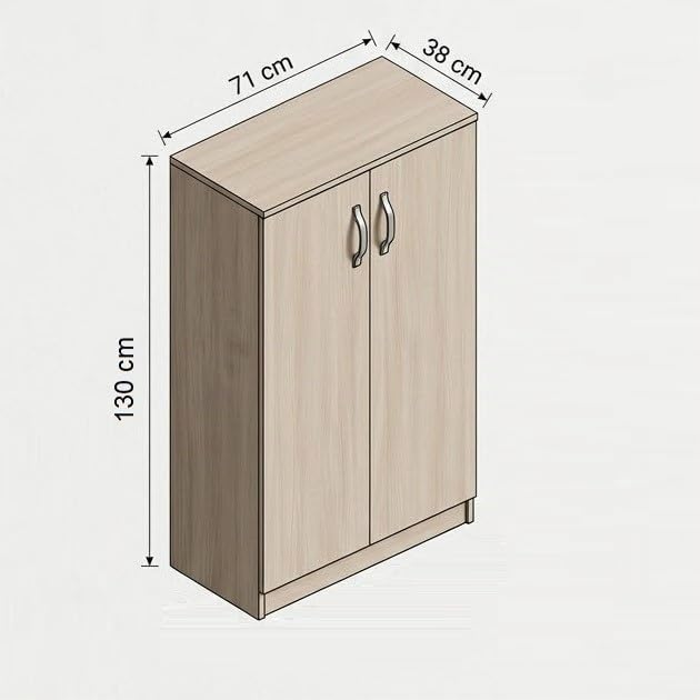 Linea Azzurra Scarpiera Gabriella in Legno Nobilitato Melaminico 2 Ante e Ripiani 130x71x38cm Made in Italy per Ingresso, Soggiorno, Esterno, Camera da Letto