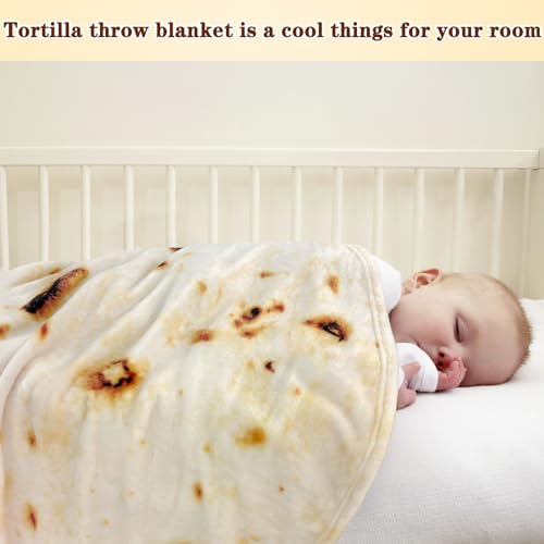 Image of mermaker Burritos Tortilla Swaddle Blanket Baby for Toddler Newborn, 285 GSM Soft Flannel Taco Wrap Blanket Funny Gifts for Baby Shower Boys Girls, 36 inch