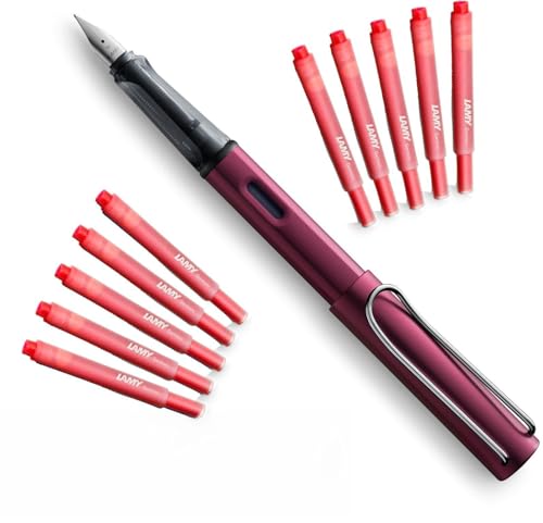 LAMY AL-Star Black Purple Füllhalter 029 M Mit 10 Patronen T 10 Rot