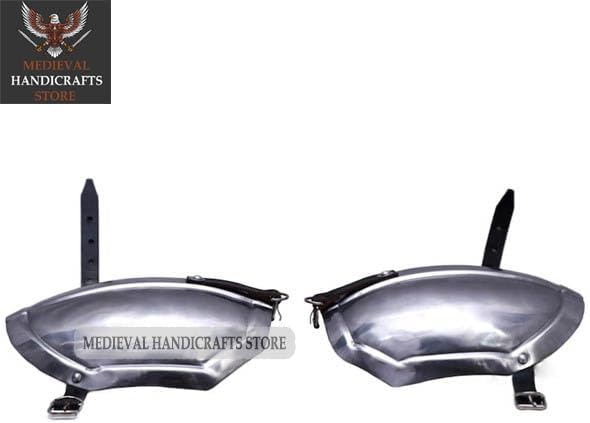 Medieval HANDICRAFTS Store Medieval Shoulder Armor Mandalorian Pauldron Armor Metal Spaulder Armor Costume Silver
