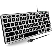 Macally Backlit Wired Keyboard for Mac | Compatible Apple Keyboard Small and Compact Comfortable All Day Typing USB Keyboard for MacBook Pro/Air, iMac, Mac Mini/Pro Space Grey