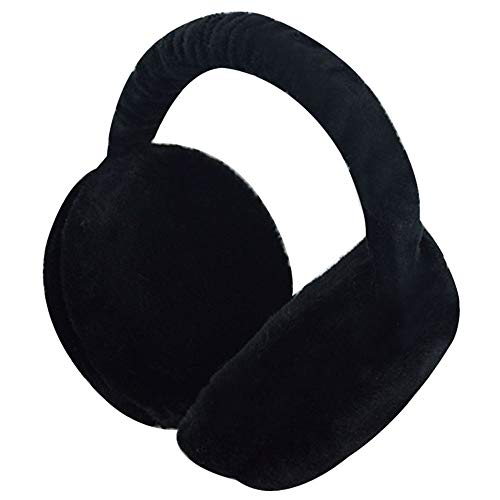 Goclothod Fleece Plush Earmuffs Winter Foldable Ear Warmers Sport Outdoor Travel Ear Muffs Black #TOP19