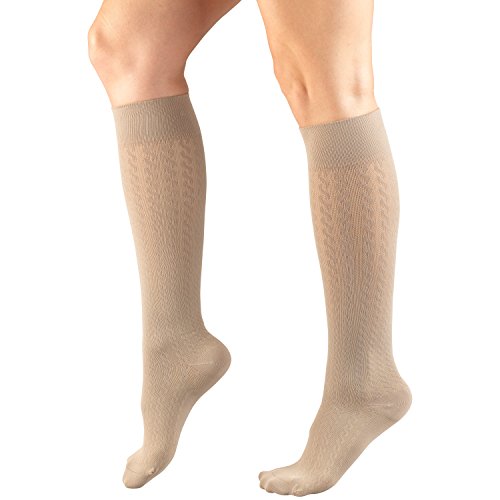 Image of Truform Compression Socks, 15-20 mmHg, Knit Women's Dress Socks, Knee High Over Calf Length