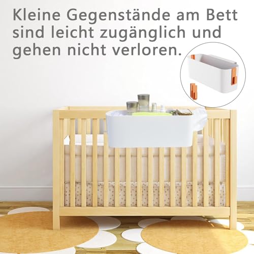 Cestas de Almacenamiento Cama Colgando, Organizador de Cama Colgante con Ganchos, Naranja Bolsa Organizadora de Cabecera, Cesta de Almacenaje, para Oficina, Colegio, Casa, Dormitorio - imagen 4