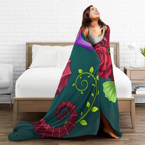 Manta de caballito de mar rosa para cama y sofá de 152x127 cm 7