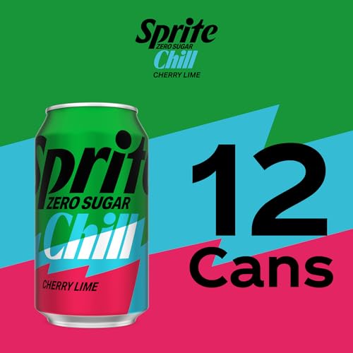 Image of Sprite Chill Zero Sugar Cherry Lime Natural Flavor Soda Soft Drink Cans, 12 fl oz, 12 Pack