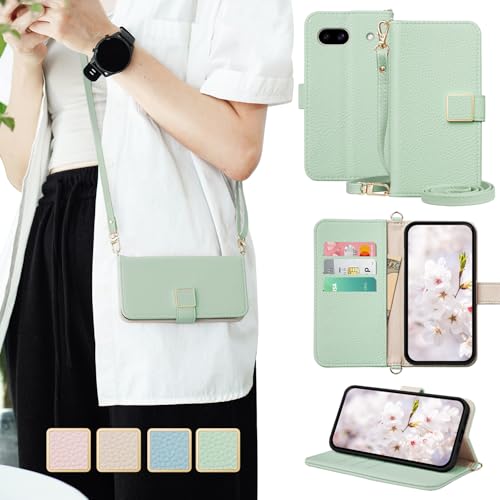 LULUYOUWEI For Google Pixel 8a ケース 手帳型 グーグルピクセル8a ケース 手帳型 おしゃれ ショルダー スマホケース ぐーくるぴくせる8a かわいい Pixel8a カバー ストラップ 人気 シンプル ピクセル8a 携帯ケ