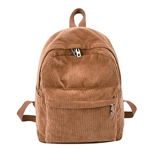 Mochila escolar para viagem, casual, impermeável, leve, vintage, cordão sólido para homens, mulheres, crianças, cáqui, Cáqui