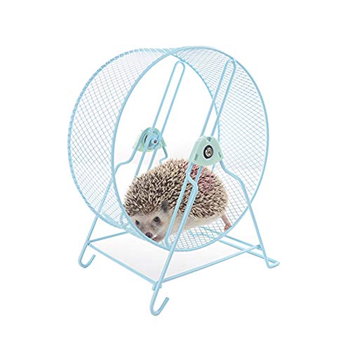 サイレントホイール 小動物用玩具 丈夫で安全 ゴールデンハムスター ハムスターボール 運動不足解消 となりのトトロハリネズミが足リスの輪を握っていない (32cm, 青い)