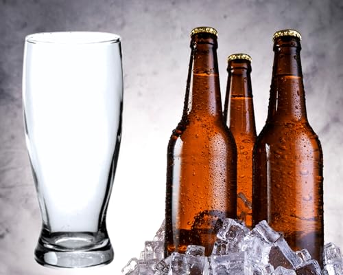 Conjunto com 12 Copos Tulipa de Vidro Transparente para Cerveja e Chopp com Capacidade de 350ml