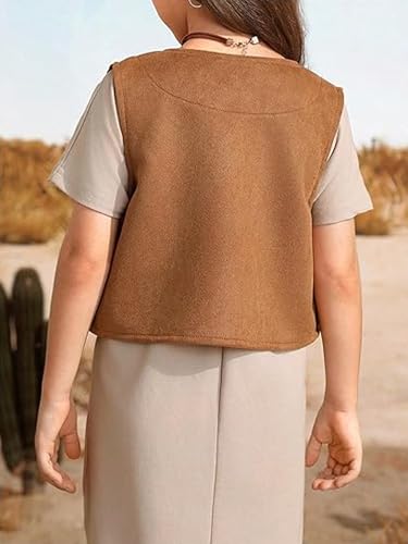 Toddler Boy Girl Tassels Sleeveless Fringe Crop Vest 70s Hippie Faux Suede Tank Tops Western Cowgirl Jacket Cardigan4