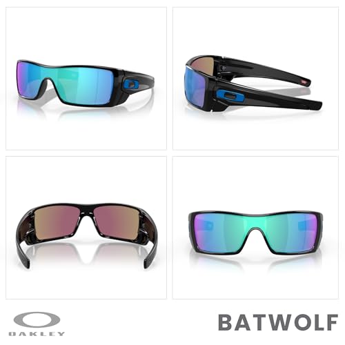 OAKLEY Batwolf OO9101 Rectangle Sunglasses for Men+ Bundle Accessory Leash Kit, Microfiber Pouch3