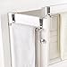 LIFKICH 2Pcs Stainless Steel Over The Door Towel Bar Large Small Brushed Finish Towel Hanger for Kitchen and Bathroom Space Saving Over Cabinet Towel Rack Easy Install No Tools