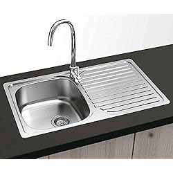 Fregadero Viena Viena - Fregadero Encastrar 80x44 | 1 Seno y 1 Escurridera | Acero Inoxidable Aisi 304 |