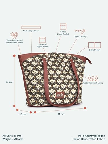 Image of ZOUK Printed Vegan Classic Travel Tote For Women's Ladies