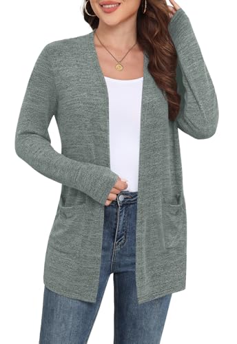 Image of Yincro Womens Lightweight Cardigan Long Sleeve Open Front Casual Sweater Cardigans with Pockets