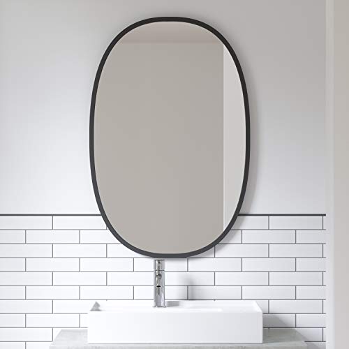 Umbra Hub Oval Mirror by Umbra ­­– Wall Mirror for Entryways, Washrooms, Living Room and More, Black