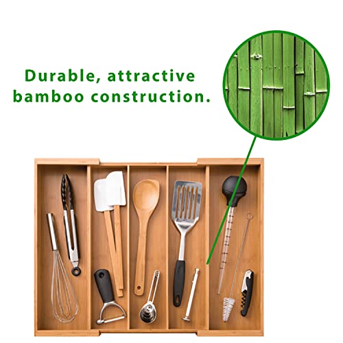 image for Seville Classics Bamboo Premium Organizer Storage Bins for Kitchen Sil