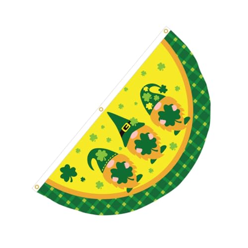 BESPORTBLE Banderín Decorativo de Fan Irlandés para Día de San Bandera Patriótica Reutilizable con Diseño de Duende para Jardín y Decoración de Interiores