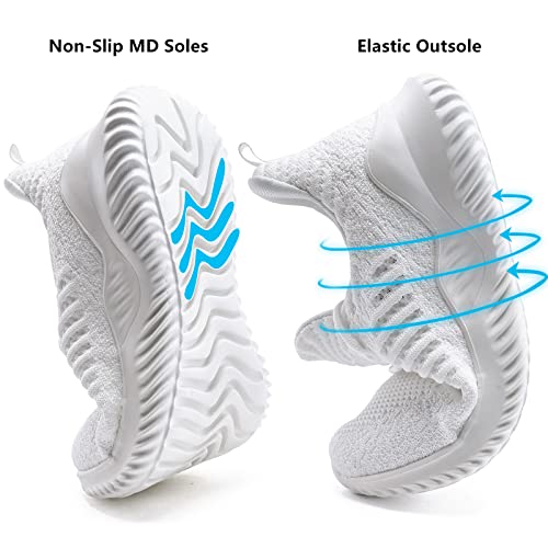 Image of Akk Womens Walking Shoes - Slip On Tennis Running Shoes Memory Foam Lightweight Work Sneakers for Indoor Outdoor Gym