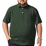 TAPULCO Men's Big and Tall Golf Polo Shirt Short Sleeve Moisture Wicking Stretch Quick Shirt for Sports & Casual Wear Dark Army 5X-Large