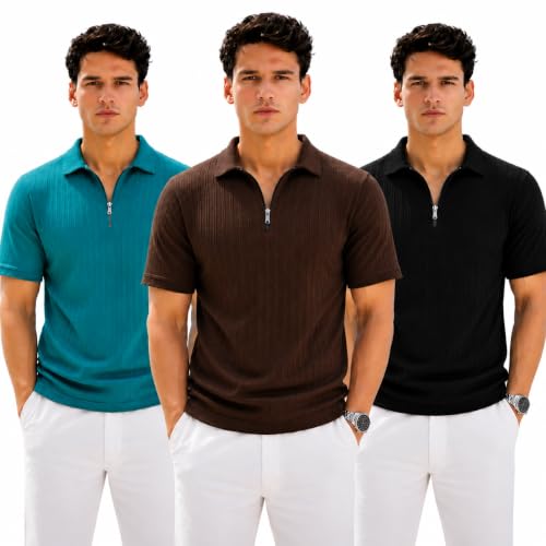 Image of Preneum Men's Polo T‑Shirt | Comfortable Rich Polycotton, Band Collar, Regular Fit | Stylish & Premium All Day Wear (Available in Plus Sizes)