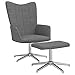 vidaXL Chaise de Relaxation avec Tabouret Fauteuil avec Repose-Pied Chaise de Salon Siège de Salle de Séjour Maison Intérieur Gris Foncé Tissu