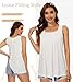 ANYFITTING Womens Plus Size Tunic Shirt Tank Top with Padded Bra Cup Casual Sleeveless Camis Tank Tops Loose Fit Cute Square Neck Pleated Fashion Shirts 4XL White
