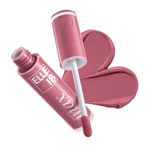 Image of Elle18 Matte Max Liquid Lipstick - Rose Dust, for Smooth Lips, with Hyaluronic Acid & Vitamin E, Blur Matte Finish, Transferproof & Smudgeproof - 6ml