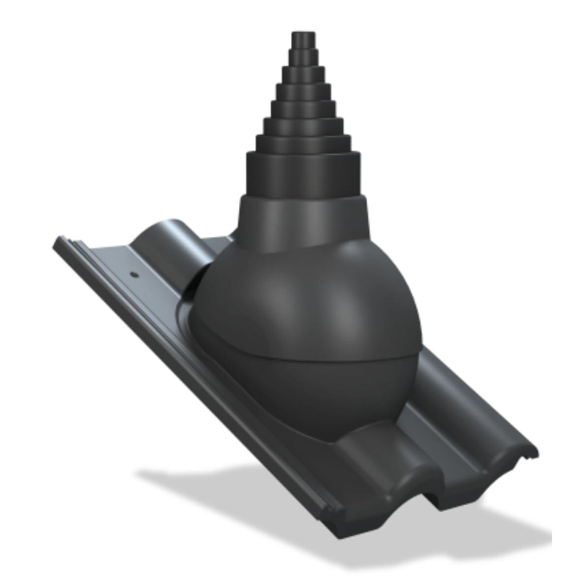 Tile P56 Antenadurchführung für Braas - Frankfurter Benders-Mecklenburger ProDach Dachziegel Antennendurchgang (RAL7021 (Anthrazitgrau))