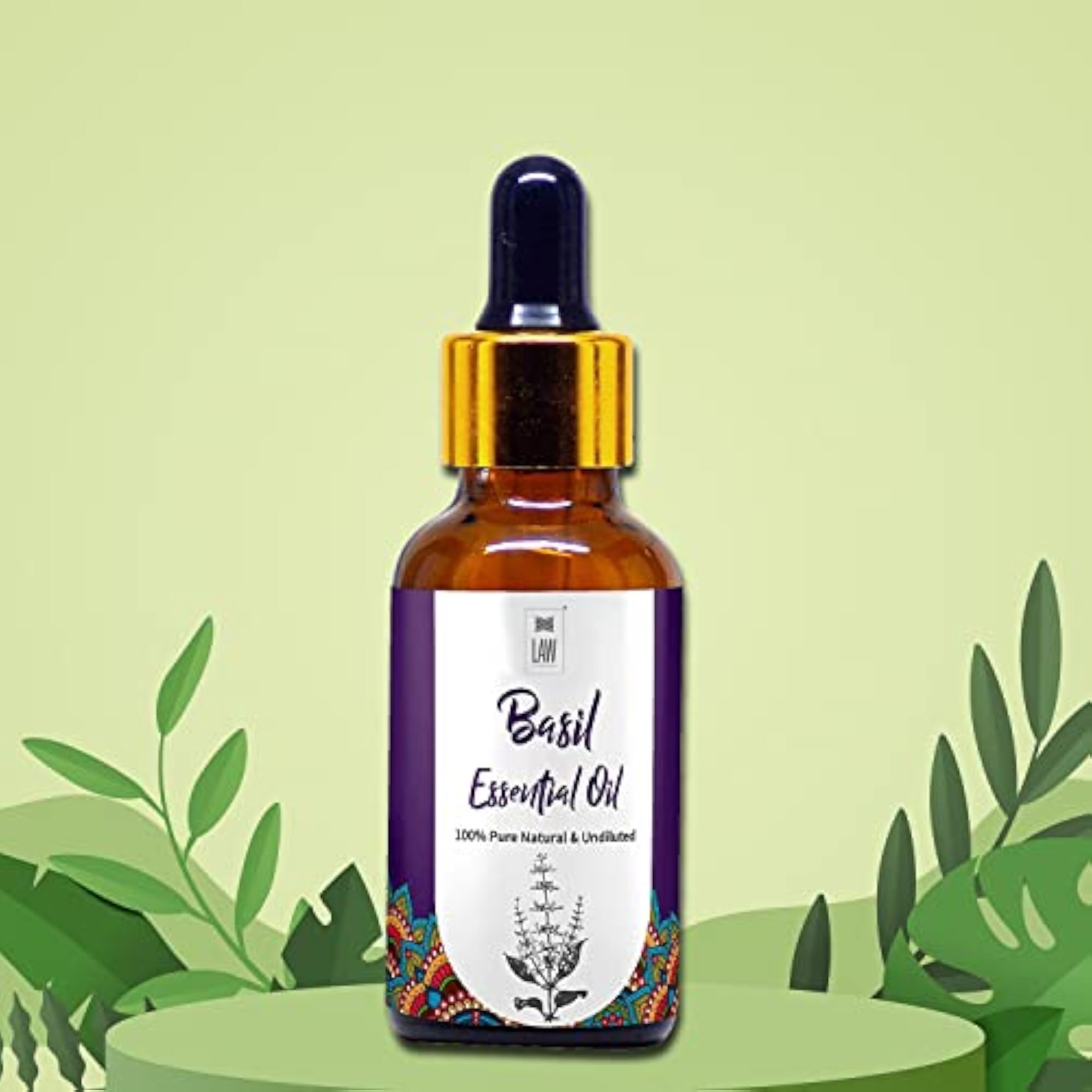 100% Pure Natural Basil Essential Oil, 30ML