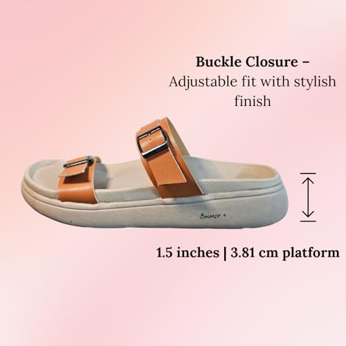 Image of Women's Vegan Leather Flat Sandals | Stylish Ladies Sandal with Cushioned Footbed | Lightweight & Waterproof EVA Sole | Comfortable Everyday Wear