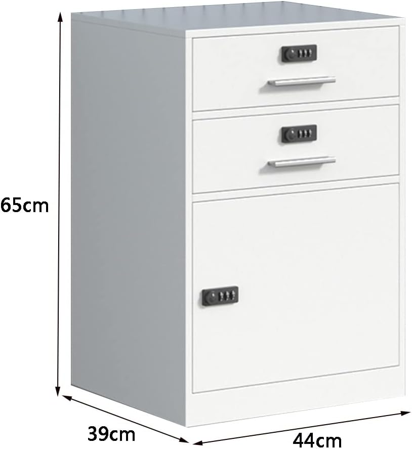 Storage Box Storage Cabinet，3 Tier Under Desk Filing Cabinet with Digital Lock Office Printer Stand File Cabinet for Printing Paper Pens Books or Even Snacks Stylish and Space Saving Design