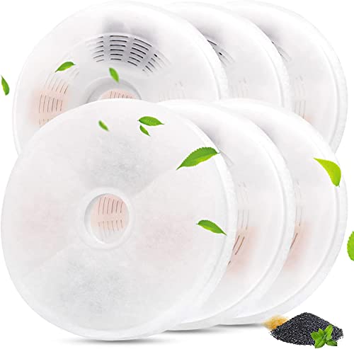 SYOSI Water Fountain Replacement Filters 6 Pack Pet Activated Carbon Filters for Catit Water Fountain Pet Fountain Filter Replacement